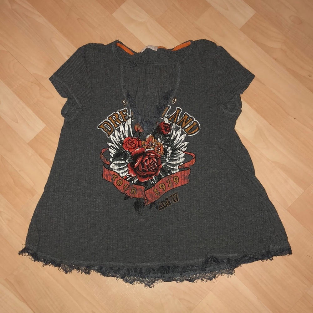 Gray lace top